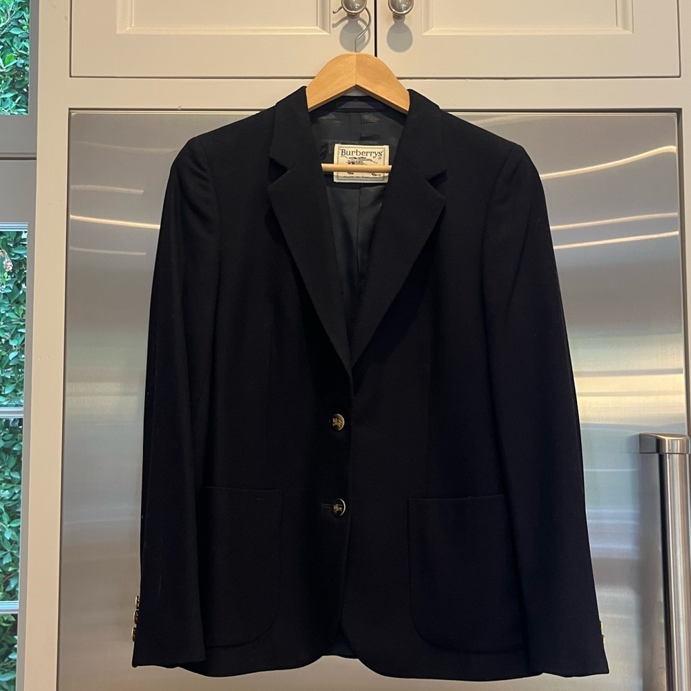 Burberry Navy Blue Wool Blazer